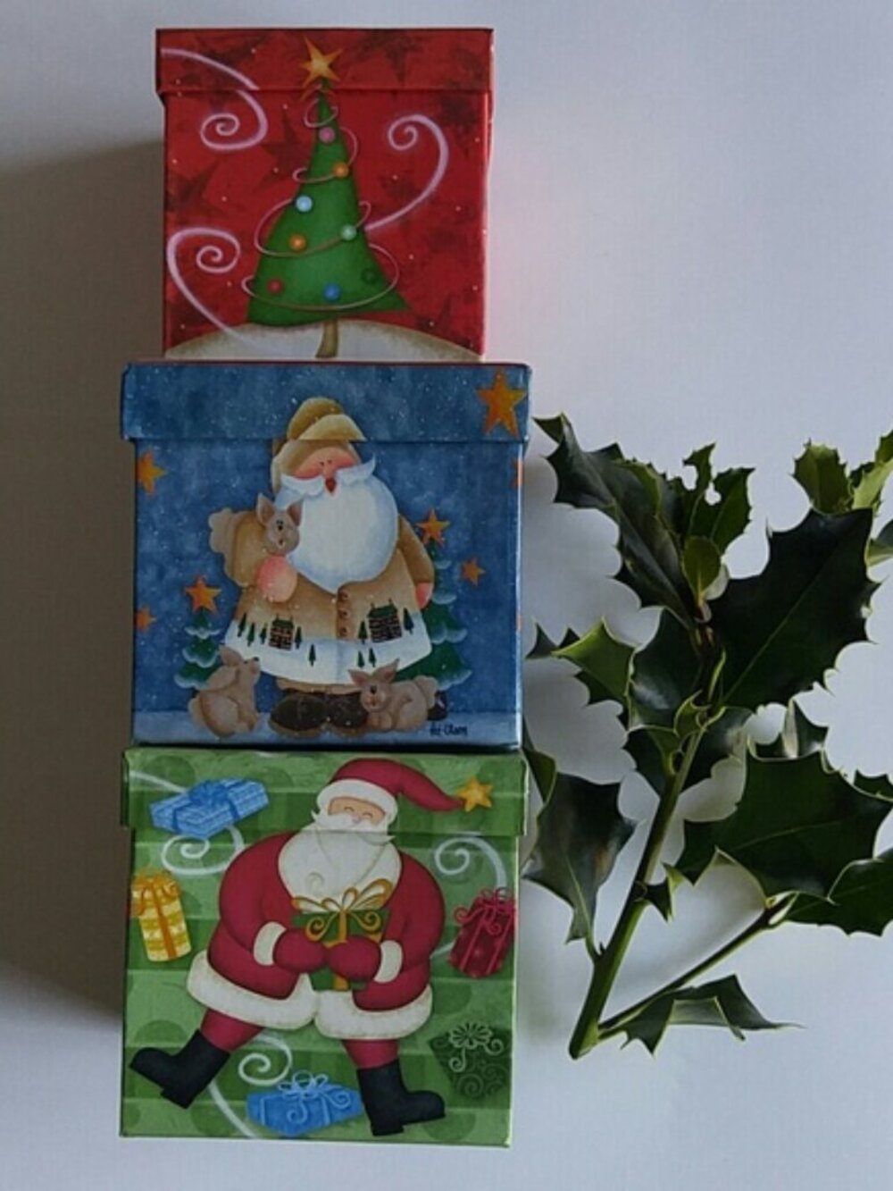 Nesting Christmas Boxes, 3 boxes